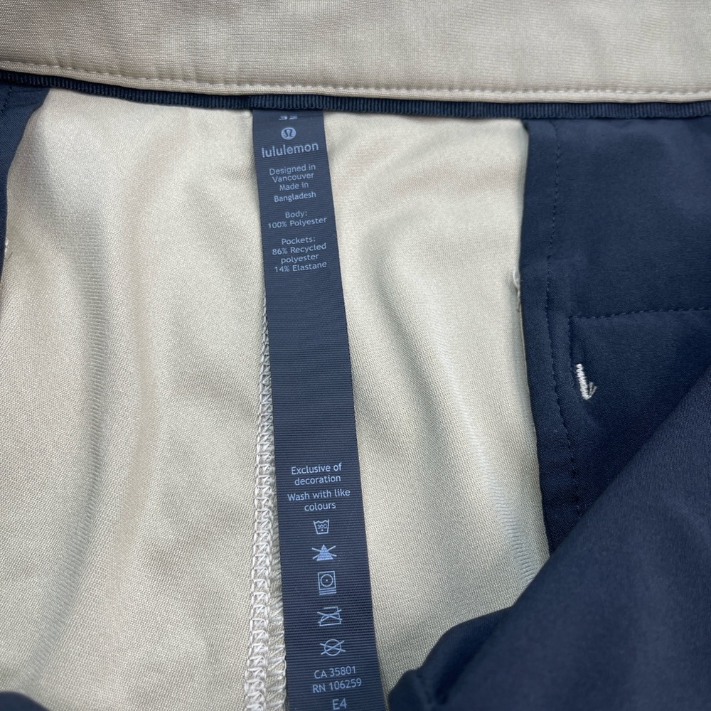 Lululemon Commission Pants Mens Beige/Khaki Relaxed Athletic  Size 32x32‎ - Picture 3 of 9